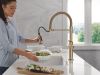 DELTA Rhett Single Handle Pull-Down Spring Kitchen Faucet — Champagne Bronze