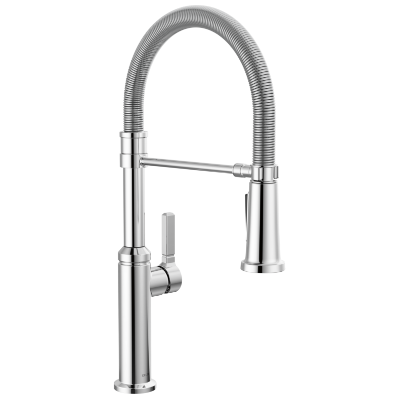 DELTA Rhett Single Handle Pull-Down Kitchen Faucet With Spring Spout — Chrome