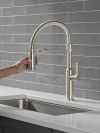 DELTA Rhett Single Handle Pull-Down Kitchen Faucet With Spring Spout — Stainless