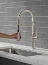DELTA Rhett Single Handle Pull-Down Kitchen Faucet With Spring Spout — Stainless