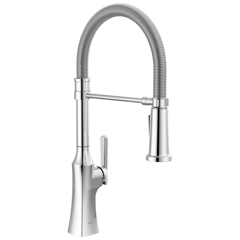 DELTA Ermelo Single Handle Pull-Down Kitchen Faucet With Spring Spout — Chrome
