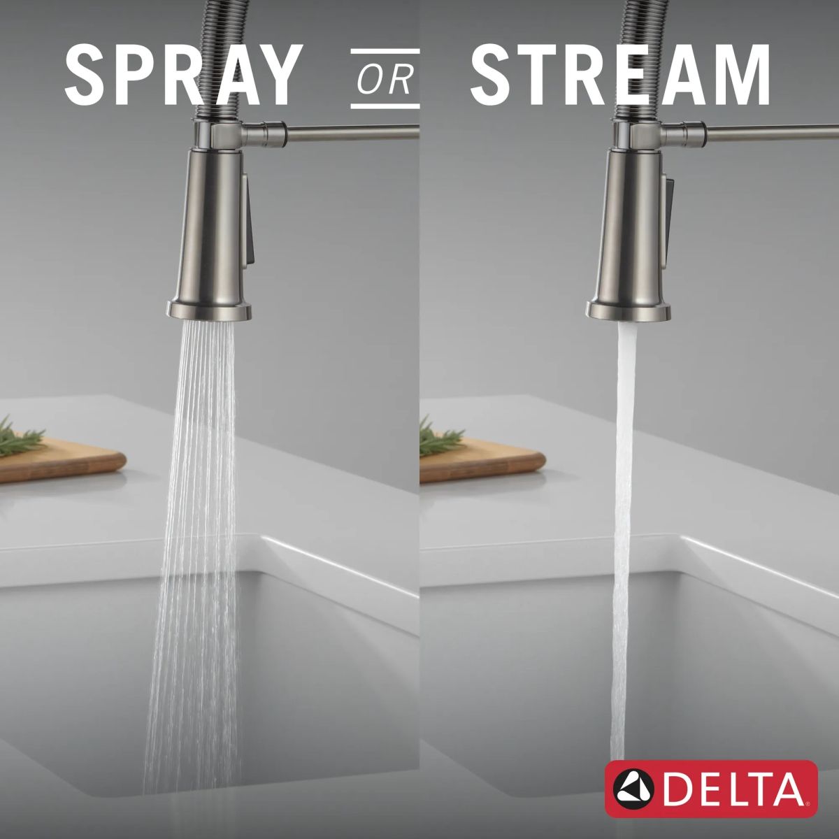 DELTA Ermelo Single Handle Pull-Down Kitchen Faucet With Spring Spout — Stainless