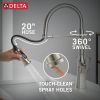 DELTA Ermelo Single Handle Pull-Down Kitchen Faucet With Spring Spout — Stainless