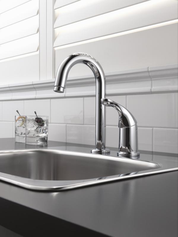 DELTA 134 / 100 / 300 / 400 Series Single Handle Bar / Prep Faucet — Chrome