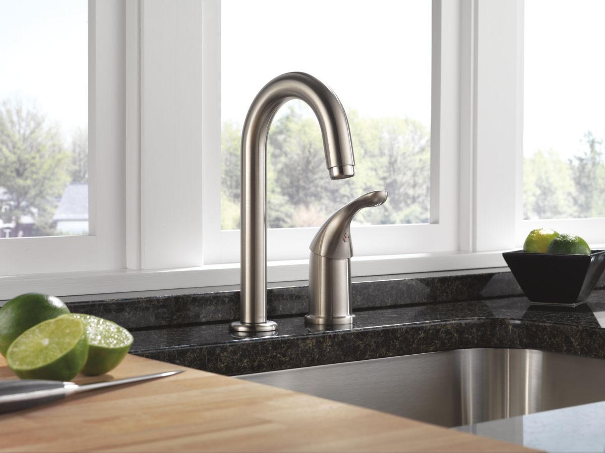 DELTA 134 / 100 / 300 / 400 Series Single Handle Bar / Prep Faucet — Stainless