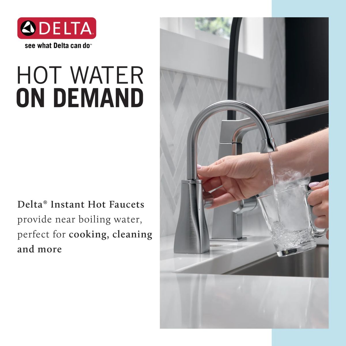 DELTA Other Contemporary Square Instant Hot Water Dispenser — Arctic Stainless