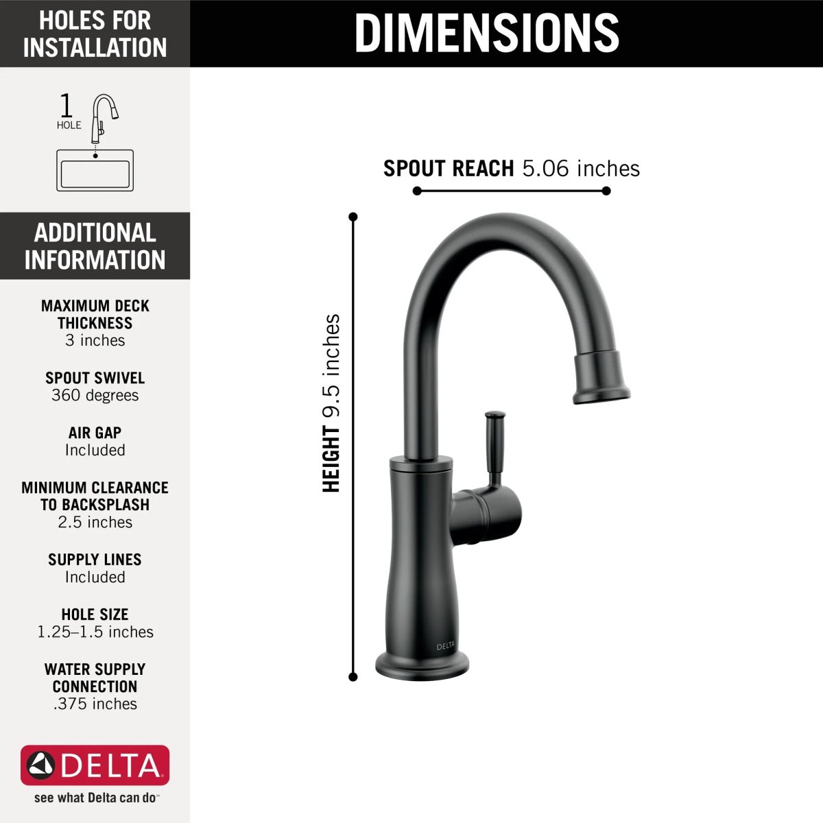 DELTA Other Traditional Beverage Faucet — Matte Black