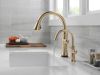 DELTA Cassidy Touch2O Technology Kitchen Faucet with Touchless Technology — Lumicoat® Champagne Bronze