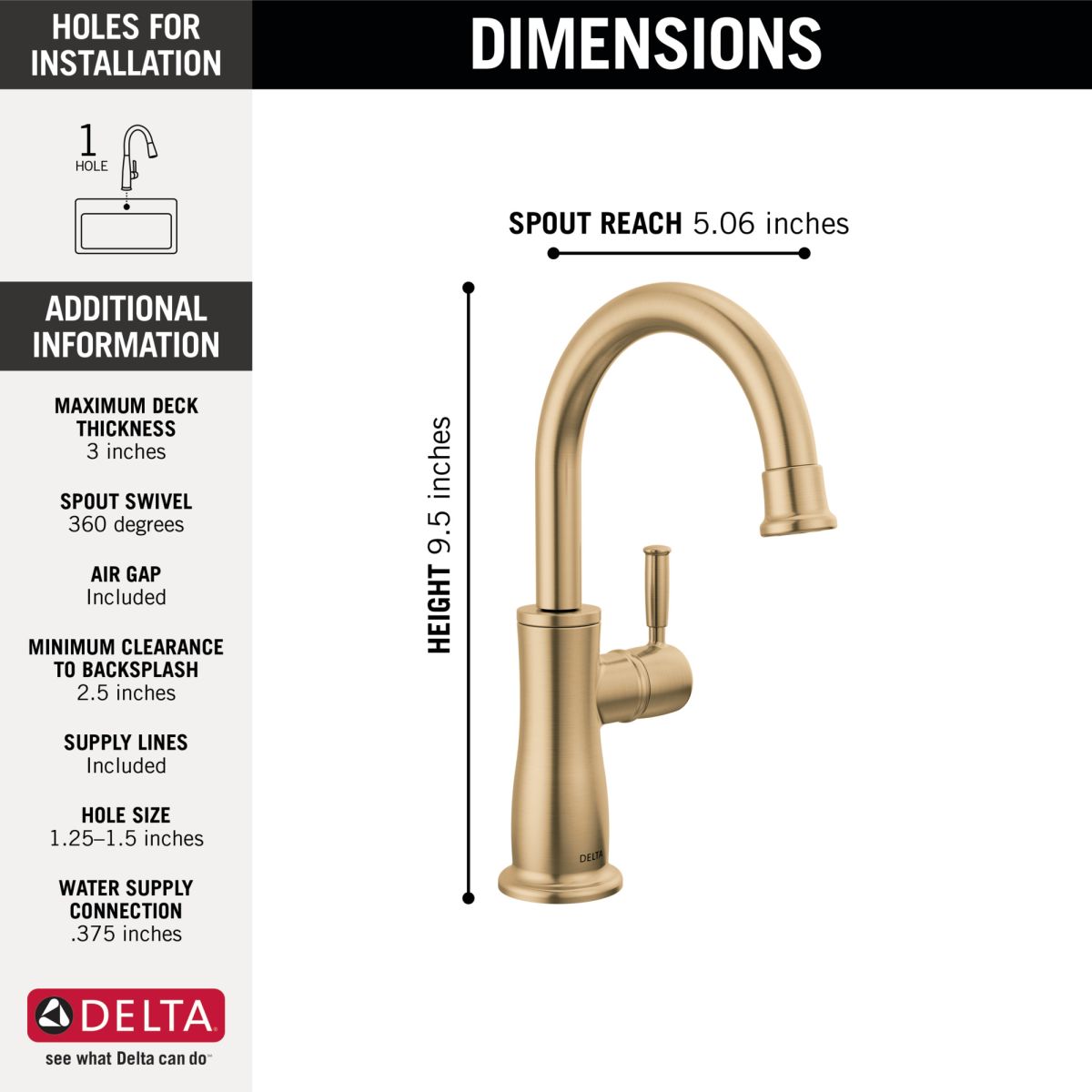 DELTA Other Traditional Beverage Faucet — Champagne Bronze