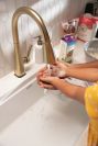 DELTA Lenta Single-Handle Pull-Down Kitchen Faucet with Touch2O Technology — Champagne Bronze