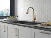 DELTA Lenta Single-Handle Pull-Down Kitchen Faucet with Touch2O Technology — Champagne Bronze