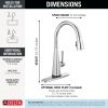 DELTA Lenta Single-Handle Pull-Down Kitchen Faucet with Touch2O Technology — Chrome