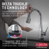 DELTA Lenta Single-Handle Pull-Down Kitchen Faucet with Touch2O Technology — Chrome