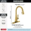 DELTA Lenta Single-Handle Pull-Down Kitchen Faucet with Touch2O Technology — Brushed Gold