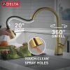 DELTA Lenta Single-Handle Pull-Down Kitchen Faucet with Touch2O Technology — Brushed Gold
