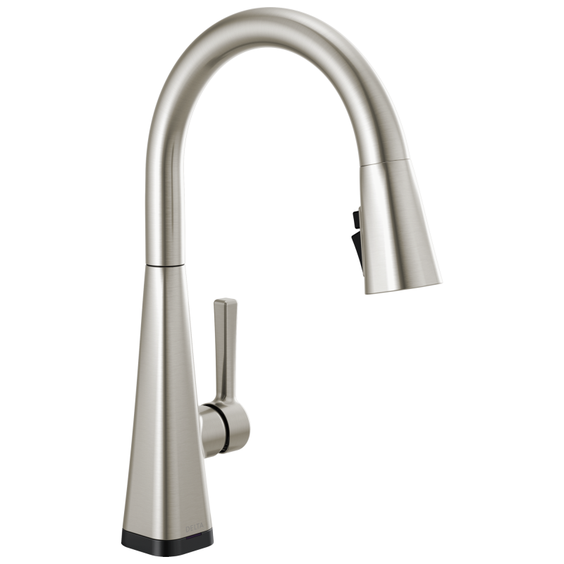 DELTA Lenta Single-Handle Pull-Down Kitchen Faucet with Touch2O Technology — Spotshield Stainless