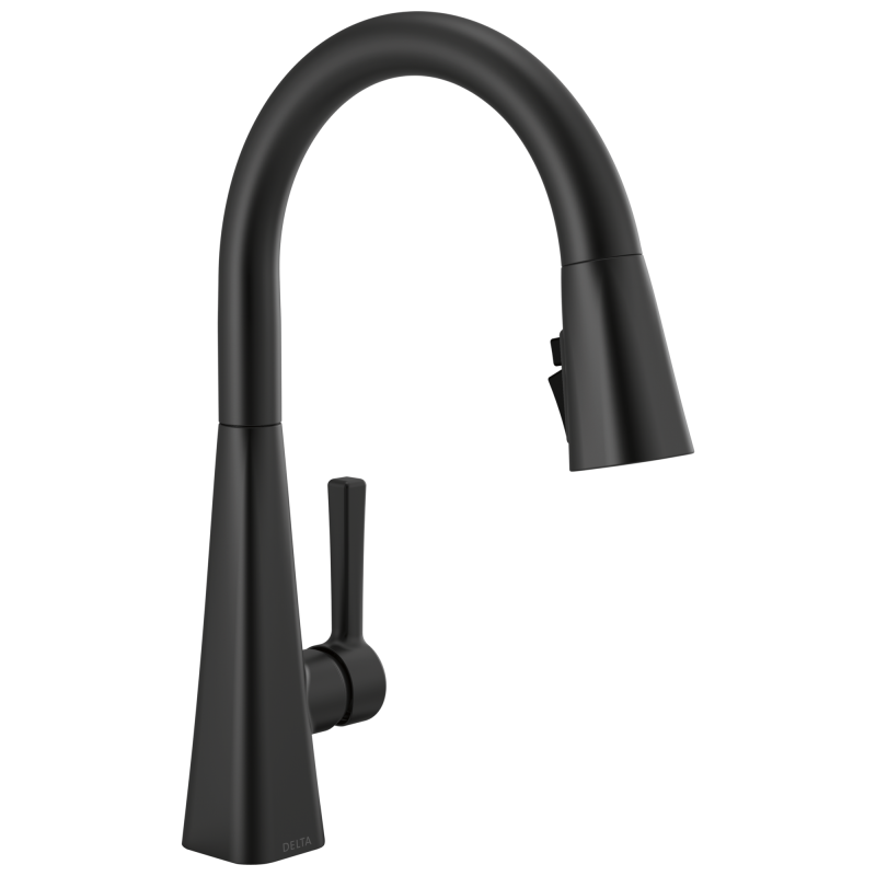 DELTA Lenta Single-Handle Pull-Down Kitchen Faucet — Matte Black