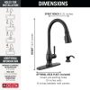DELTA Hazelwood Single Handle Pull-Down Kitchen Faucet with Soap Dispenser and ShieldSpray Technology — Matte Black