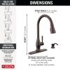 DELTA Hazelwood Single Handle Pull-Down Kitchen Faucet with Soap Dispenser and ShieldSpray Technology — Venetian Bronze