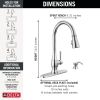 DELTA Hazelwood Single Handle Pull-Down Kitchen Faucet with Soap Dispenser and ShieldSpray Technology — Chrome