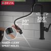 DELTA Nicoli Single Handle Pull-Down Kitchen Faucet — Matte Black / Champagne Bronze