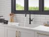 DELTA Nicoli Single Handle Pull-Down Kitchen Faucet — Matte Black / Champagne Bronze