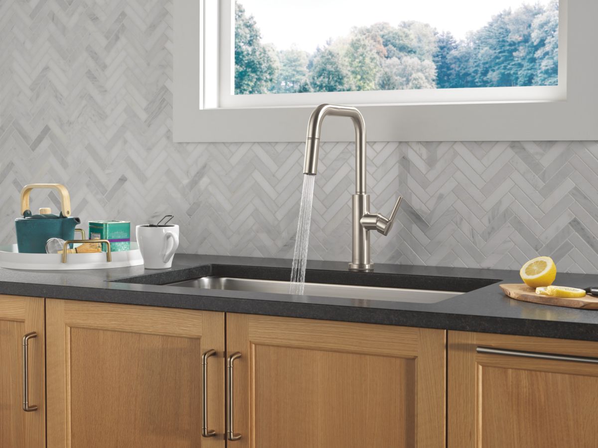 DELTA Nicoli Single Handle Pull-Down Kitchen Faucet — Stainless