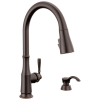 DELTA Capertee Single Handle Pull-Down Kitchen Faucet with Soap Dispenser and ShieldSpray Technology — Venetian Bronze