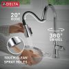 DELTA Capertee Single Handle Pull-Down Kitchen Faucet with Soap Dispenser and ShieldSpray Technology — Chrome