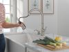 DELTA Capertee Single Handle Pull-Down Kitchen Faucet with Soap Dispenser and ShieldSpray Technology — Spotshield Stainless