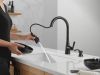 DELTA Boyd Single Handle Pull-Down Kitchen Faucet with Soap Dispenser and ShieldSpray Technology — Matte Black