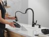 DELTA Boyd Single Handle Pull-Down Kitchen Faucet with Soap Dispenser and ShieldSpray Technology — Matte Black
