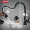DELTA Boyd Single Handle Pull-Down Kitchen Faucet with Soap Dispenser and ShieldSpray Technology — Matte Black
