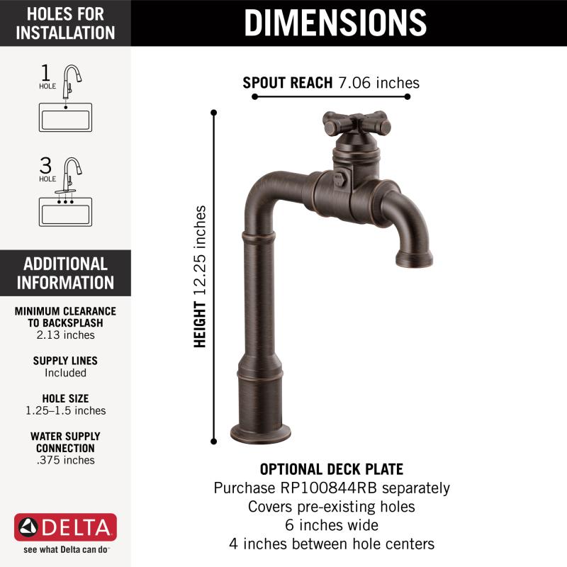 DELTA Broderick True Bar Kitchen Faucet — Venetian Bronze