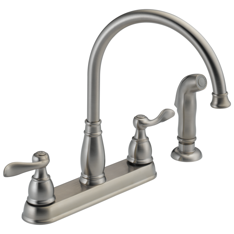 DELTA Windemere Two Handle Kitchen Faucet — Stainless