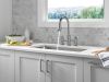 DELTA Renaldi Two Handle Pull-Down Bridge Kitchen Faucet — Lumicoat® Arctic Stainless