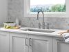 DELTA Renaldi Two Handle Pull-Down Bridge Kitchen Faucet — Lumicoat® Arctic Stainless