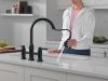 DELTA Renaldi Two Handle Pull-Down Bridge Kitchen Faucet — Matte Black