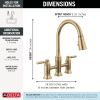 DELTA Renaldi Two Handle Pull-Down Bridge Kitchen Faucet — Lumicoat® Champagne Bronze