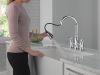 DELTA Renaldi Two Handle Pull-Down Bridge Kitchen Faucet — Lumicoat® Chrome