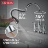 DELTA Renaldi Two Handle Pull-Down Bridge Kitchen Faucet — Lumicoat® Chrome