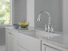 DELTA Renaldi Two Handle Pull-Down Bridge Kitchen Faucet — Lumicoat® Chrome