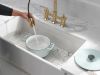 DELTA Broderick Two Handle Pull-Down Bridge Kitchen Faucet — Champagne Bronze