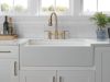 DELTA Broderick Two Handle Pull-Down Bridge Kitchen Faucet — Champagne Bronze