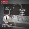 DELTA Broderick Two Handle Pull-Down Bridge Kitchen Faucet — Chrome