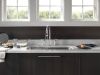DELTA Broderick Two Handle Pull-Down Bridge Kitchen Faucet — Chrome