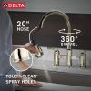 DELTA Broderick Two Handle Pull-Down Bridge Kitchen Faucet — Polished Nickel