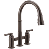 DELTA Broderick Two Handle Pull-Down Bridge Kitchen Faucet — Venetian Bronze