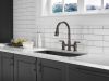 DELTA Broderick Two Handle Pull-Down Bridge Kitchen Faucet — Venetian Bronze