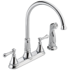 DELTA Cassidy Two Handle Kitchen Faucet with Spray — Chrome